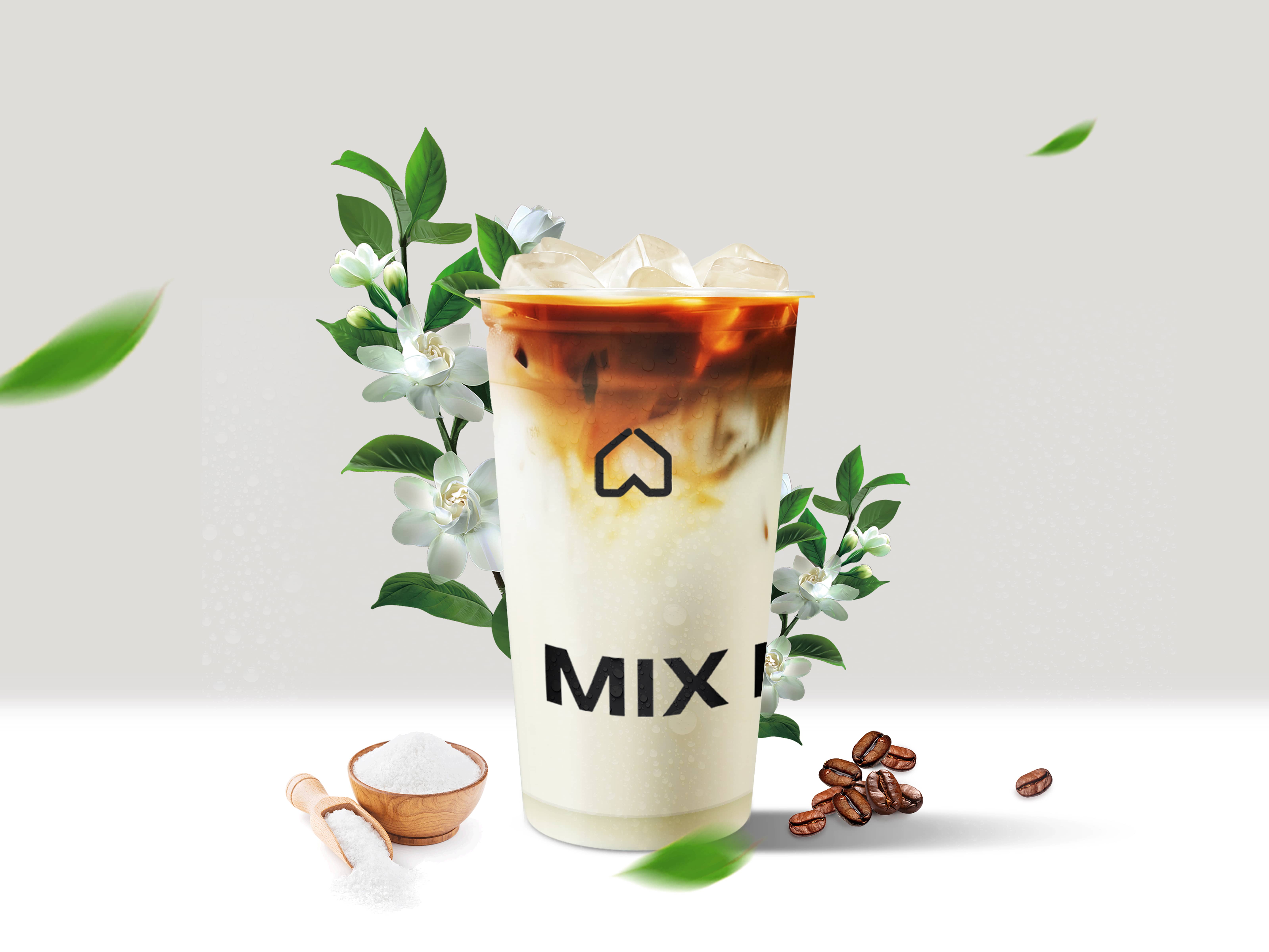 超大杯海盐冰茶拿铁咖啡