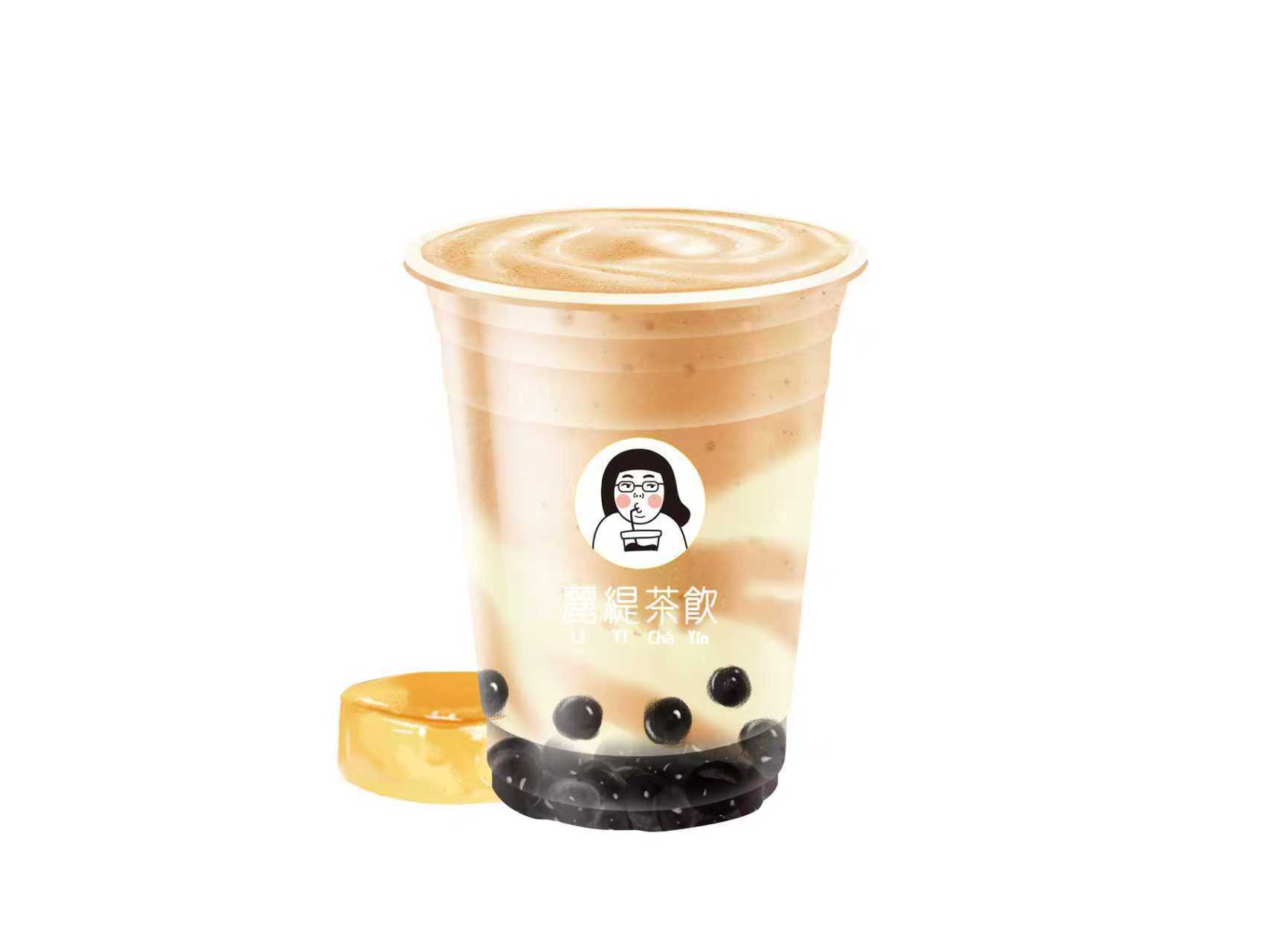 蛋糕珍珠雪絨絲牛乳茶