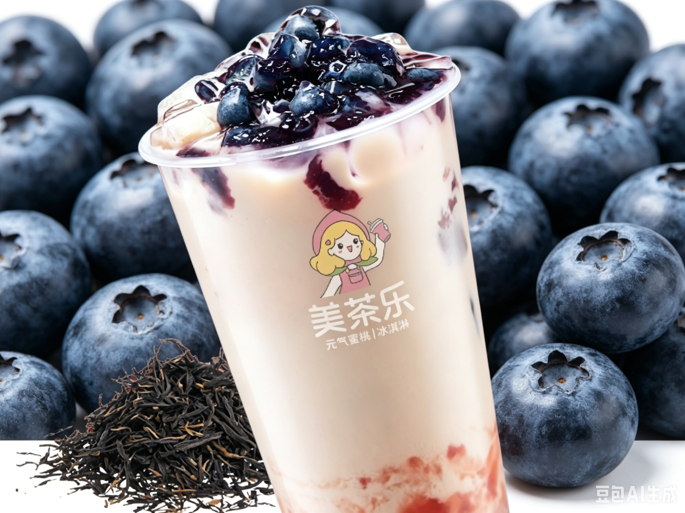 蓝莓奶茶