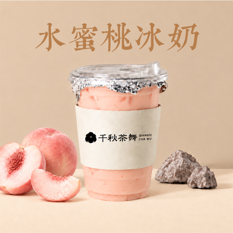 水蜜桃冰奶